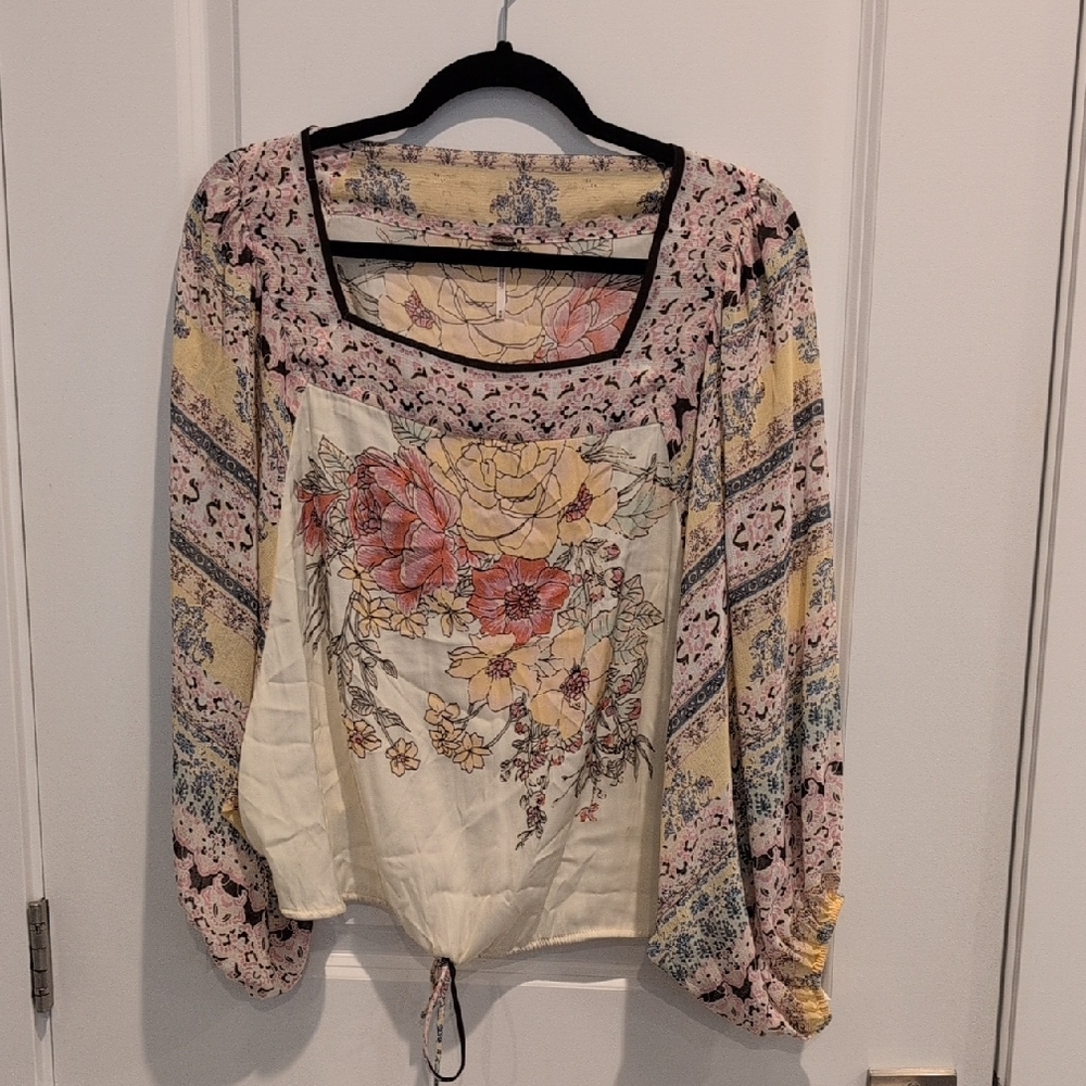 Free People Multicolor Floral Blouse